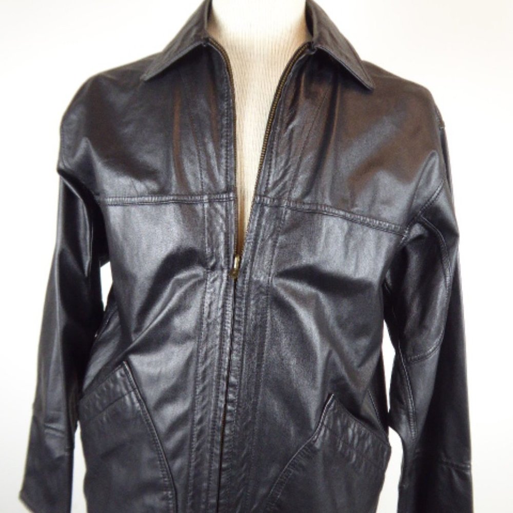 Sobek Argentina leather suede reversible black jacket S